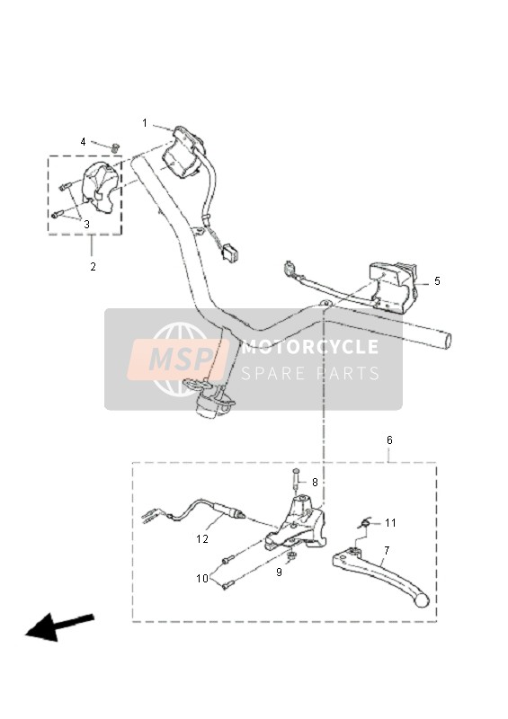 Yamaha CW50L BWS 2010 Handle Switch & Lever for a 2010 Yamaha CW50L BWS